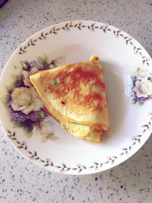 葱花鸡蛋水果早餐饼的做法 步骤3