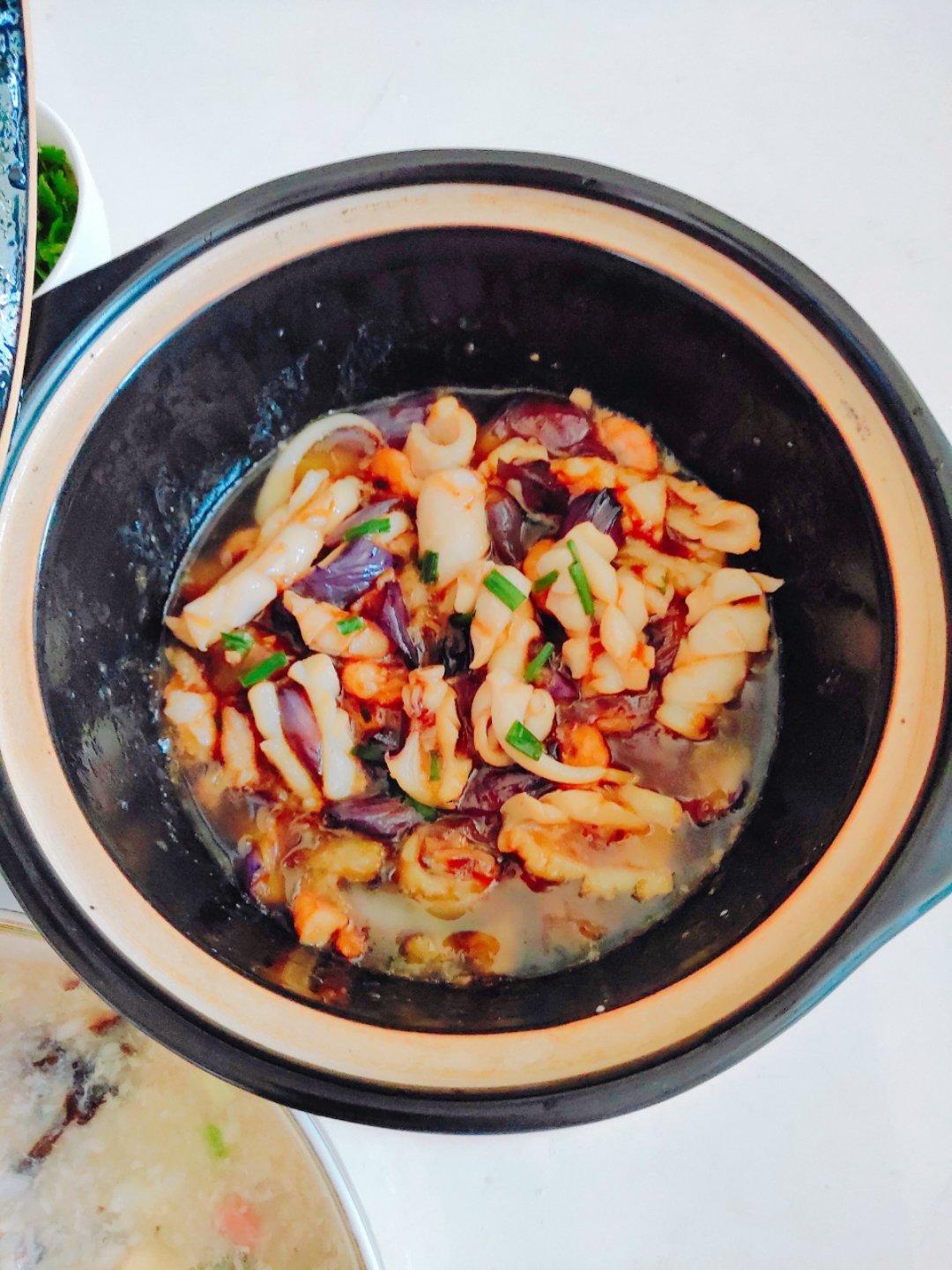 海鲜茄子煲