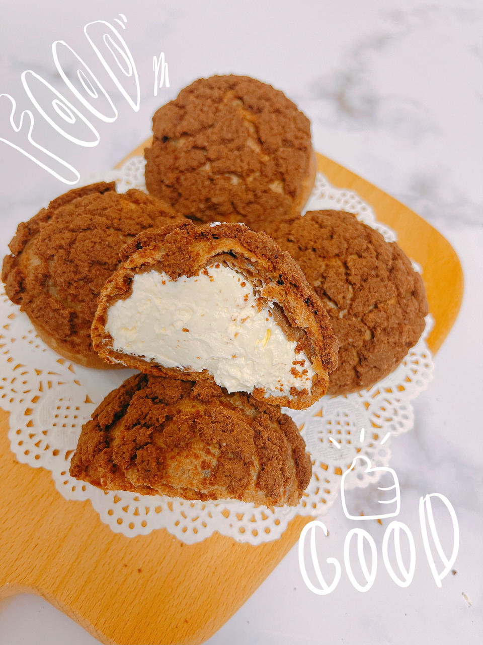 巧克力酥皮泡芙