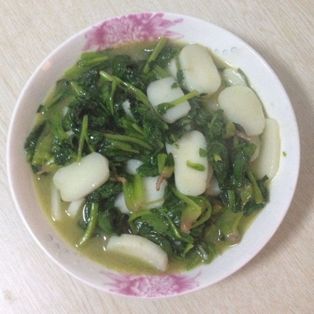 菠菜炒年糕