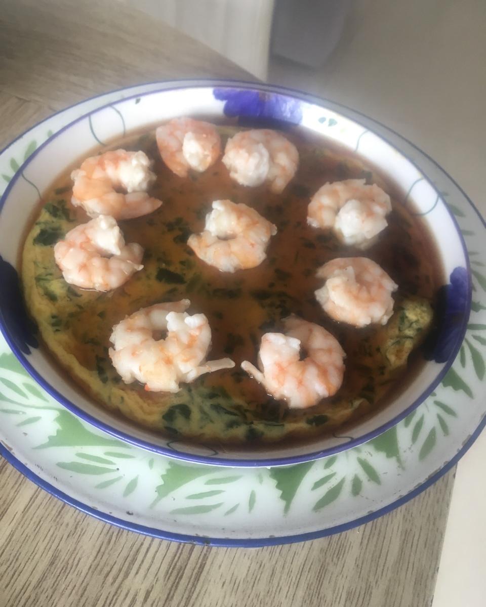 菠菜虾仁蒸蛋
