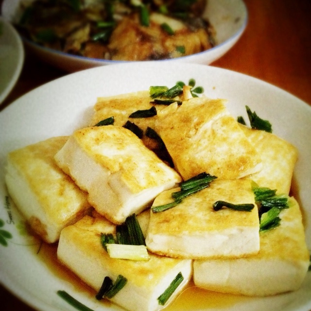小葱煎豆腐