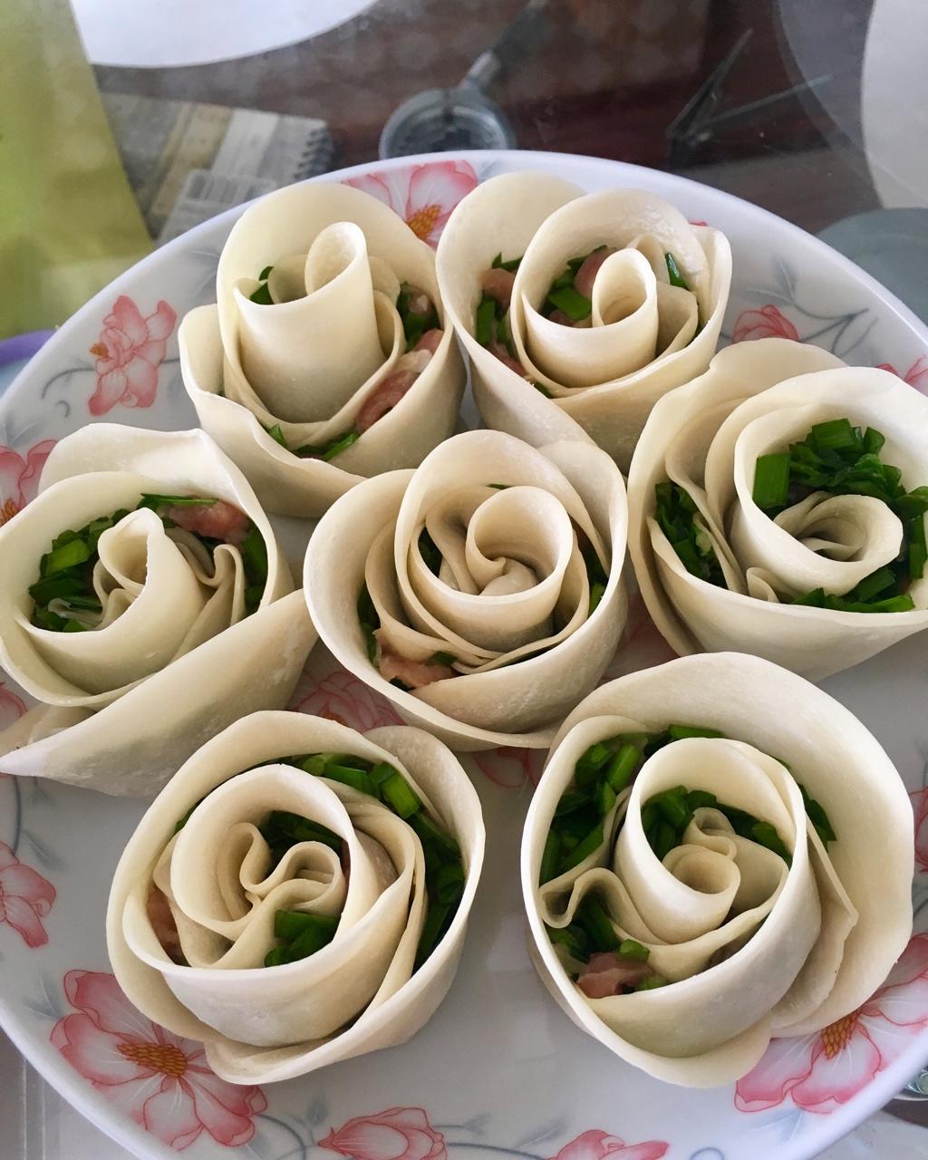 小瑾阳妈做的玫瑰花饺子