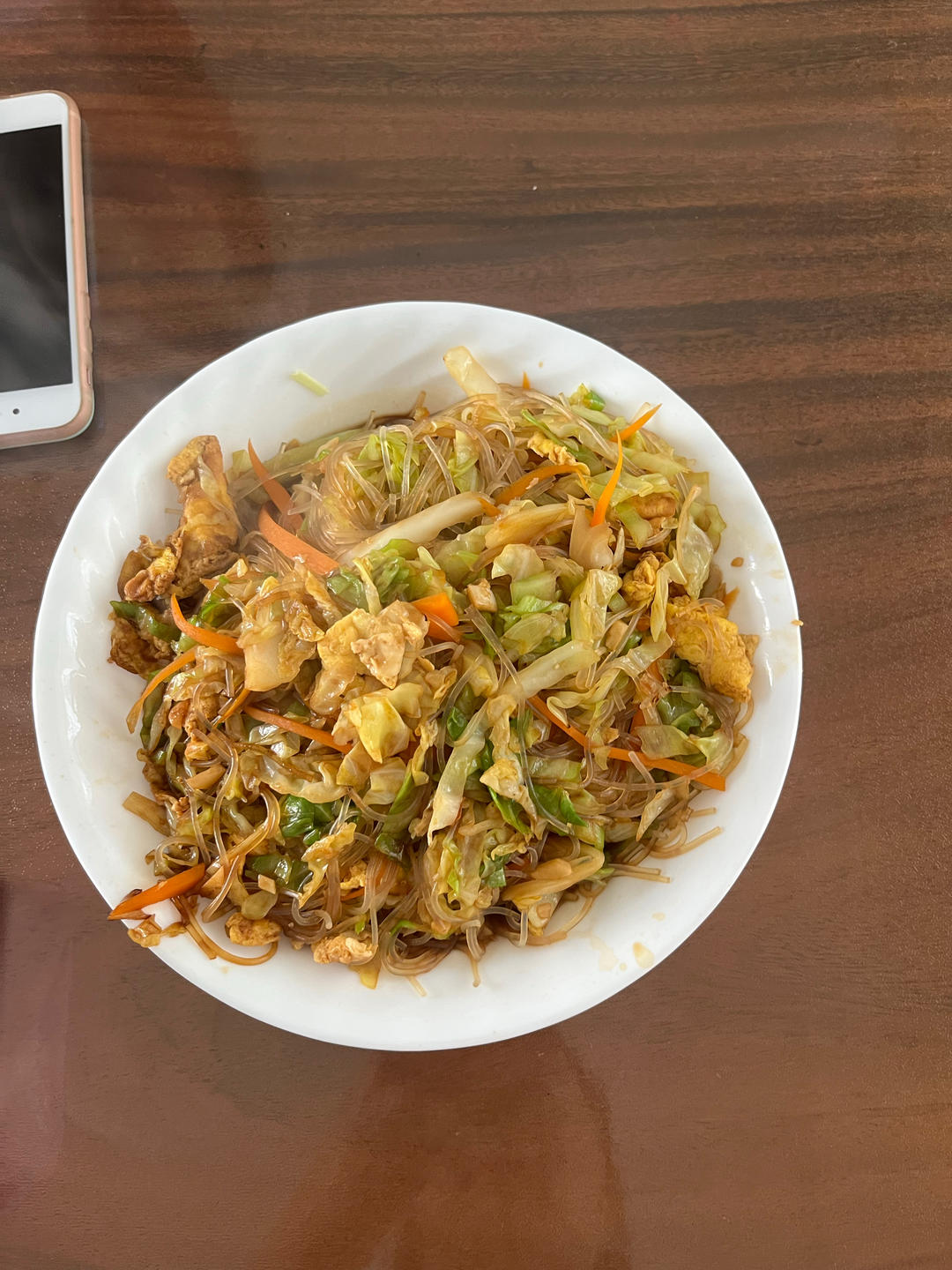 包菜粉丝炒鸡蛋