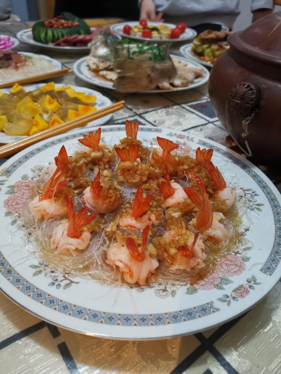 蒜蓉粉丝虾，富贵团圆蒜蓉凤尾虾，小白也能轻松做