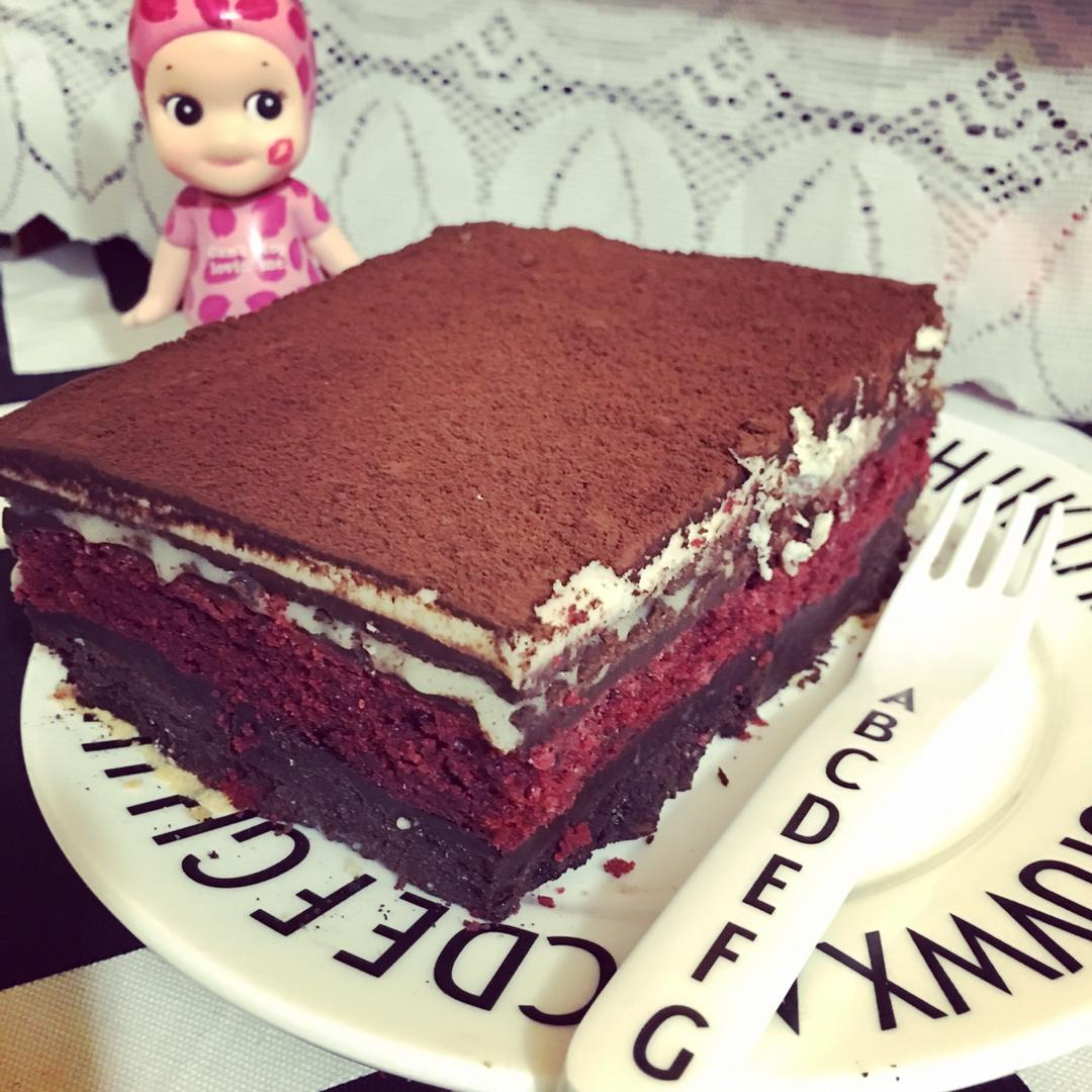 sheena韩婷做的布朗尼红丝绒蛋糕
