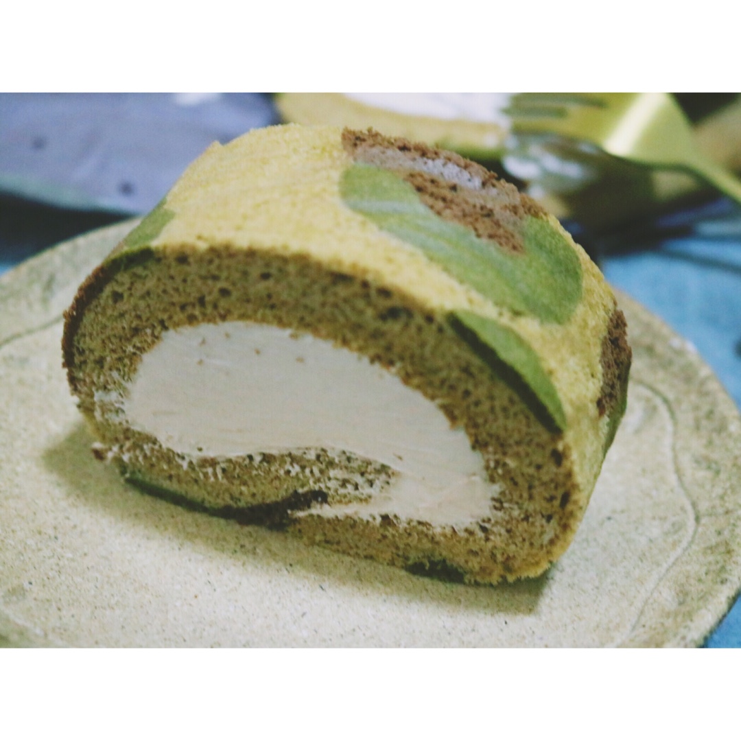 老公迷彩蛋糕卷-可可抹茶口味