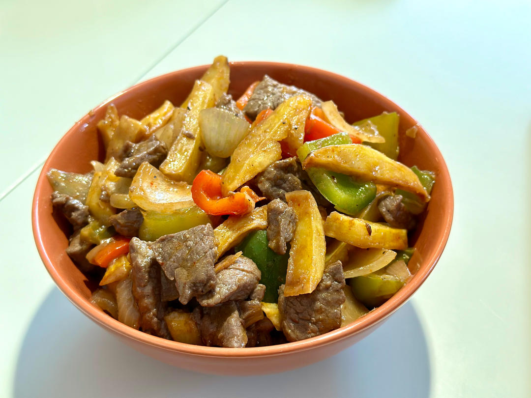 孜然土豆炒牛肉
