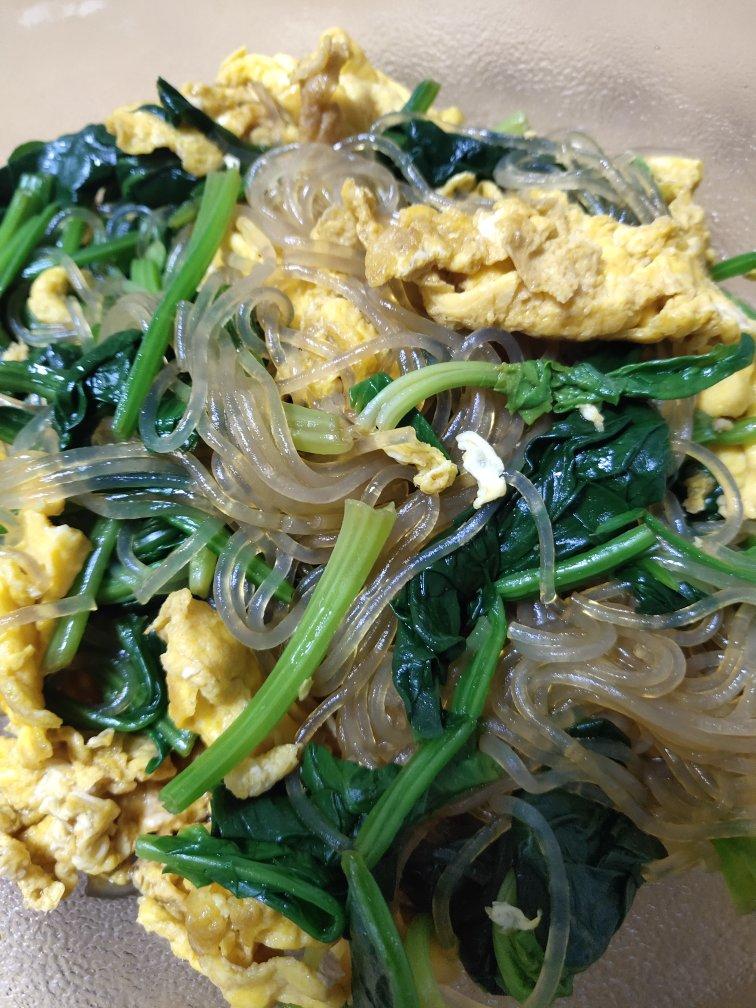 冬天吃的菠菜拌粉丝