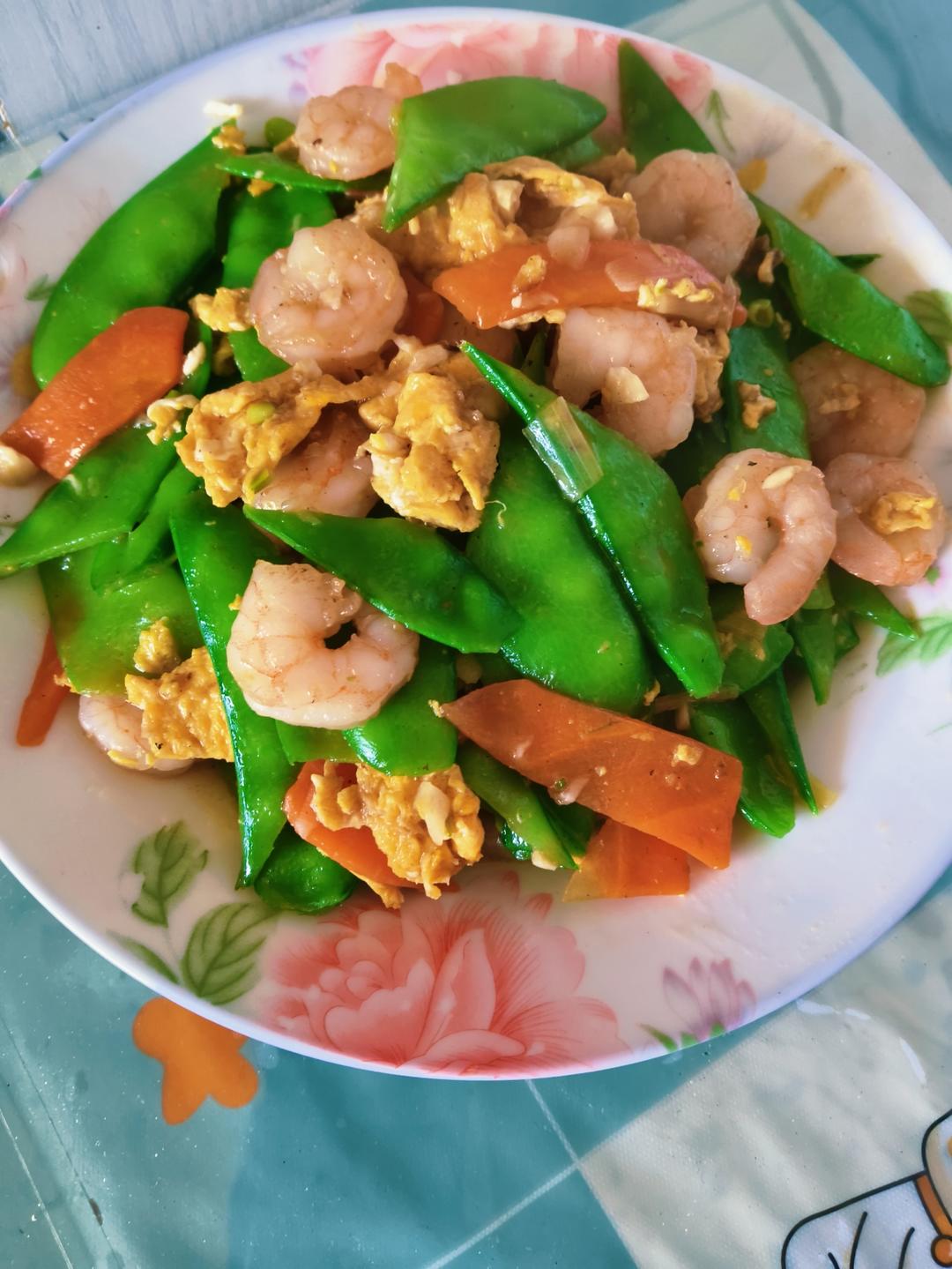 荷兰豆炒虾仁