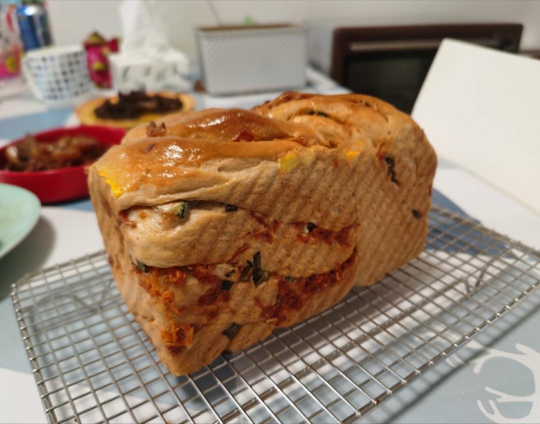 香葱肉松手撕吐司