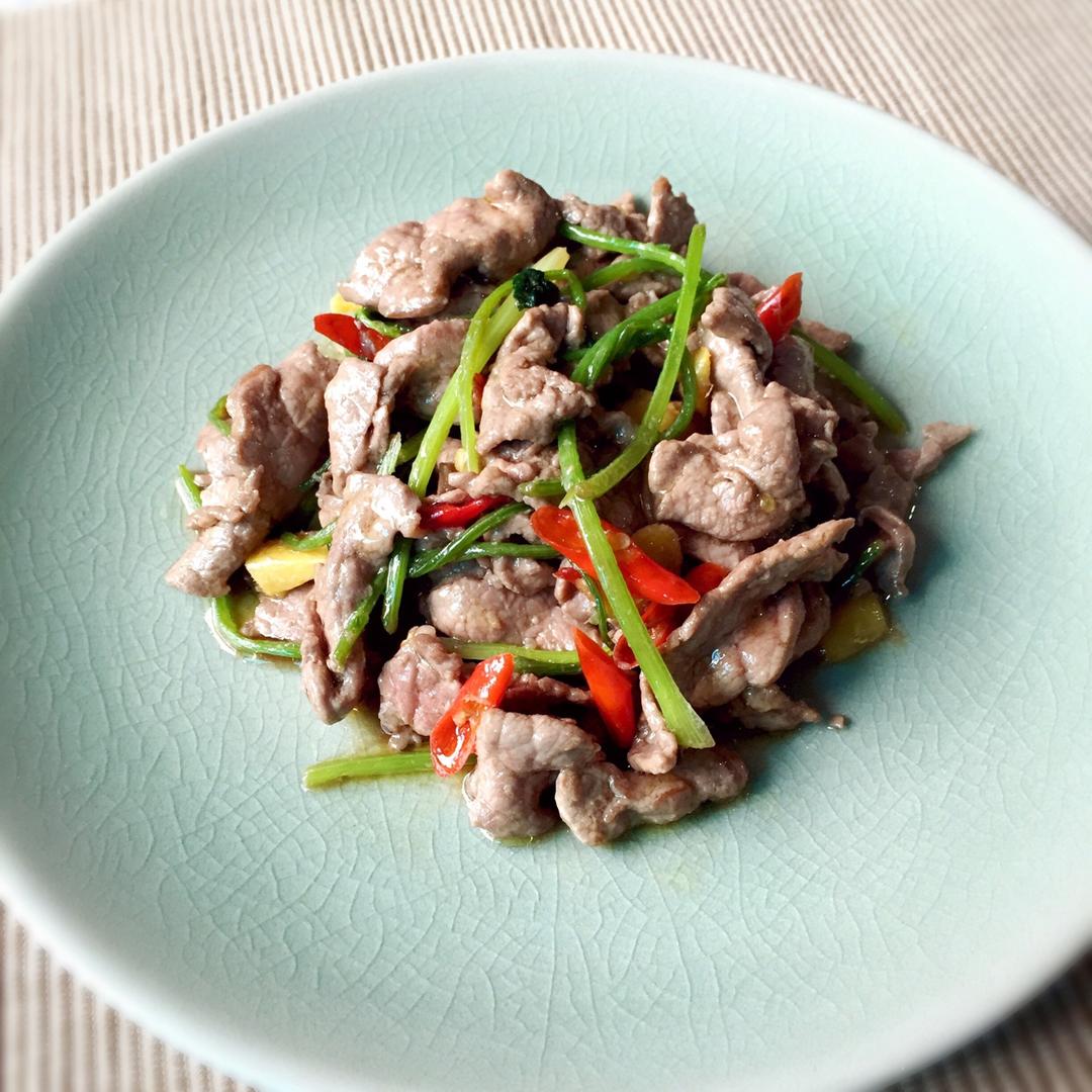 辣炒香菜牛肉丝