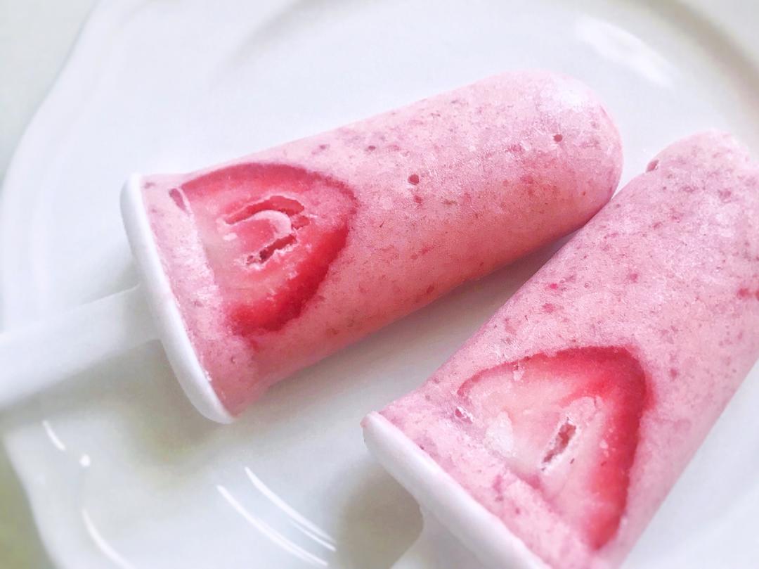 草莓牛奶冰棍丨健康·零食