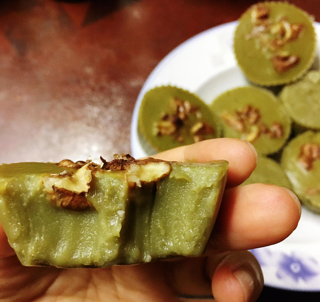 无油低糖抹茶🍵核桃糯米糕