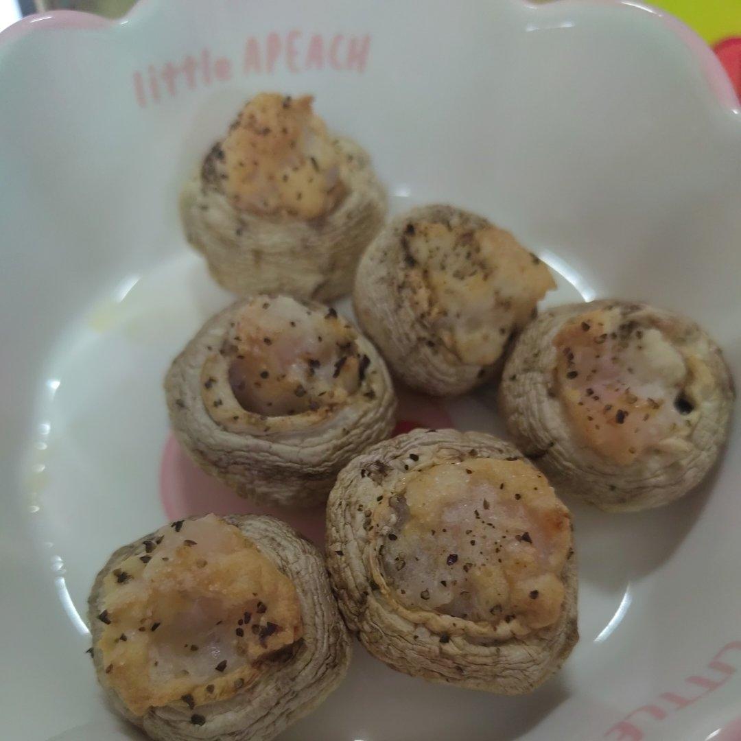 空气炸锅—口蘑酿虾滑