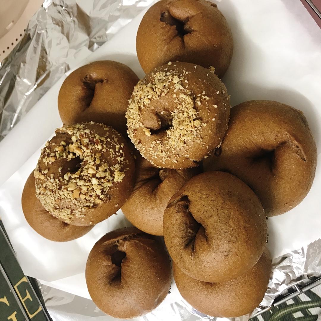 无油低糖减肥必备主食100%全麦贝果（手揉超简单全麦贝果制作）
