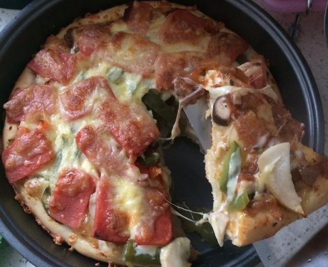 9寸蔬菜火腿披萨的做法