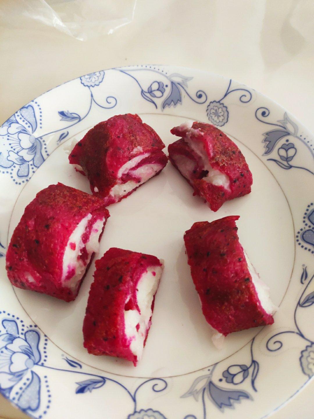 红龙果山药卷，养胃，预防便秘