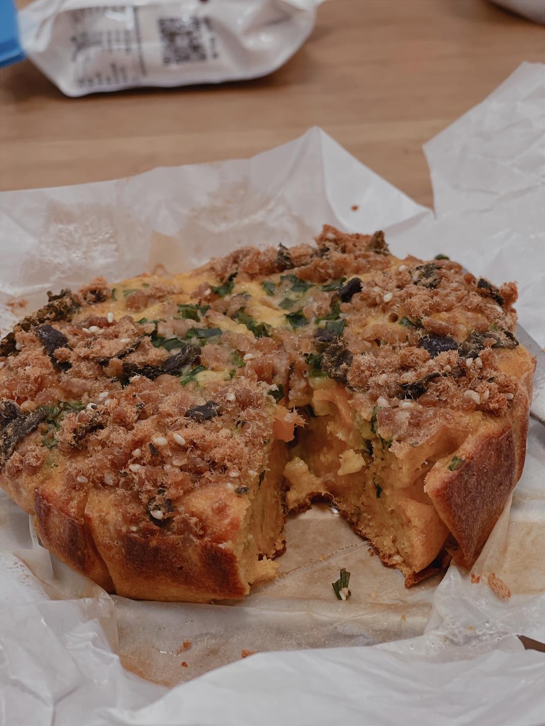 快手咸蛋黄肉松磅蛋糕