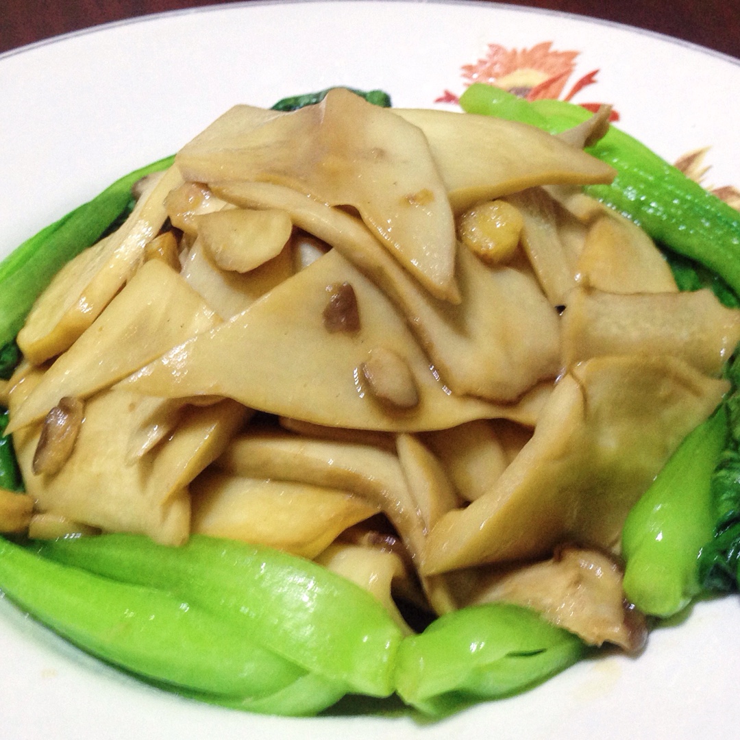 小炒油菜杏鲍菇