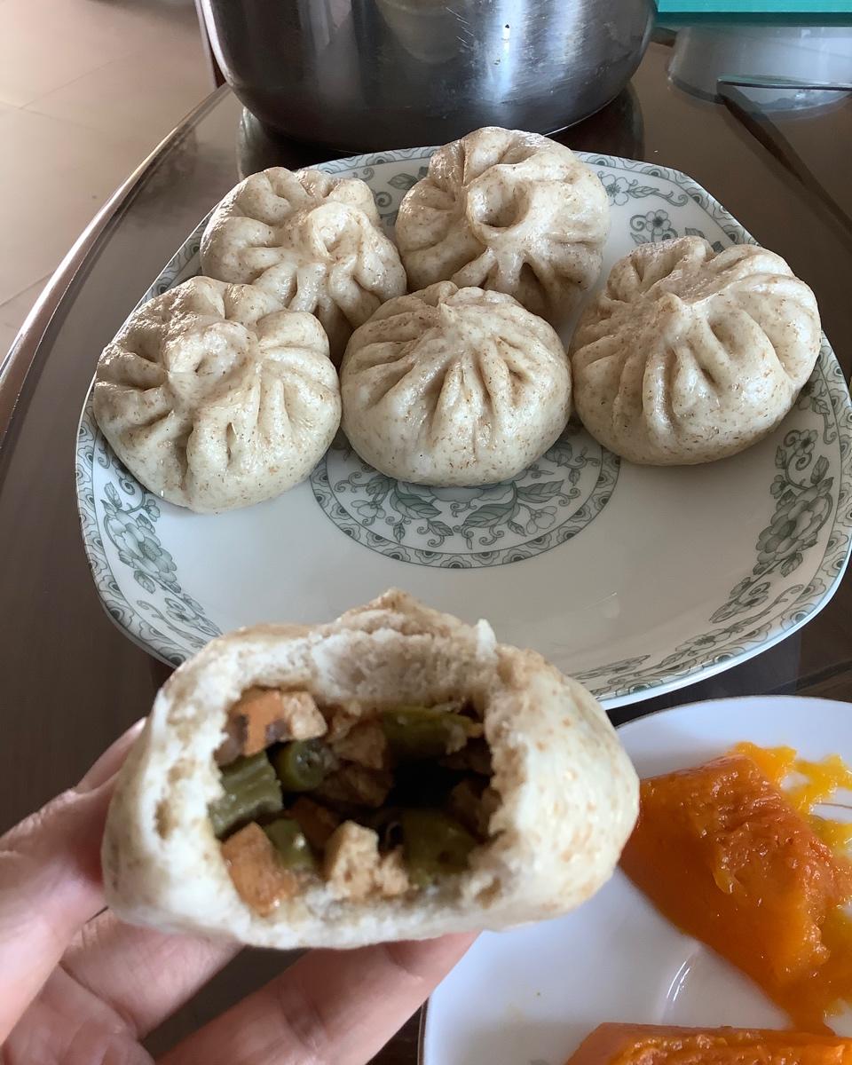 土豆豆角素包子
