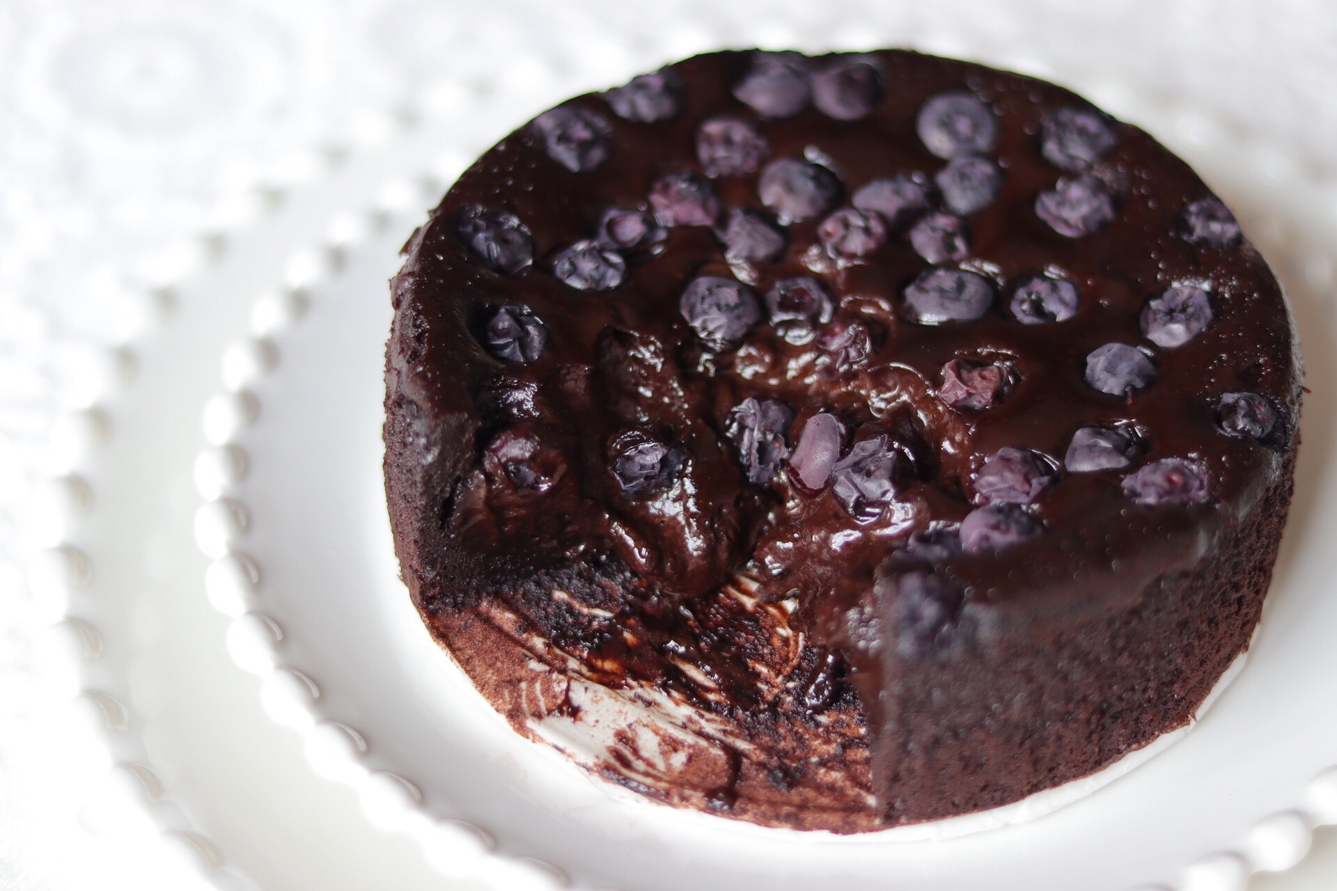 蓝莓巧克力软心蛋糕（低糖版）的做法 步骤23