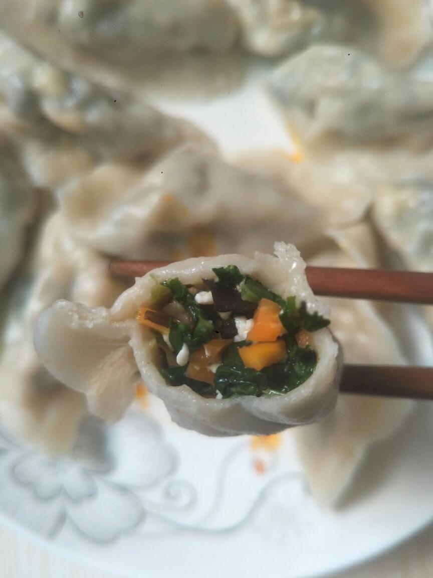 菠菜鸡蛋馅素饺子