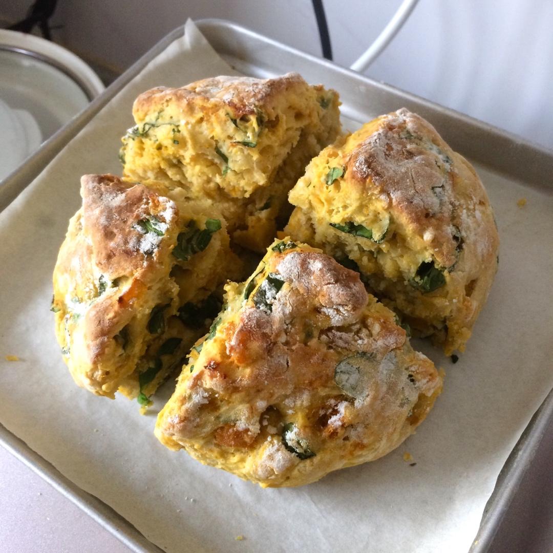 菠菜南瓜奶酪丹波面包丨健康·烘焙