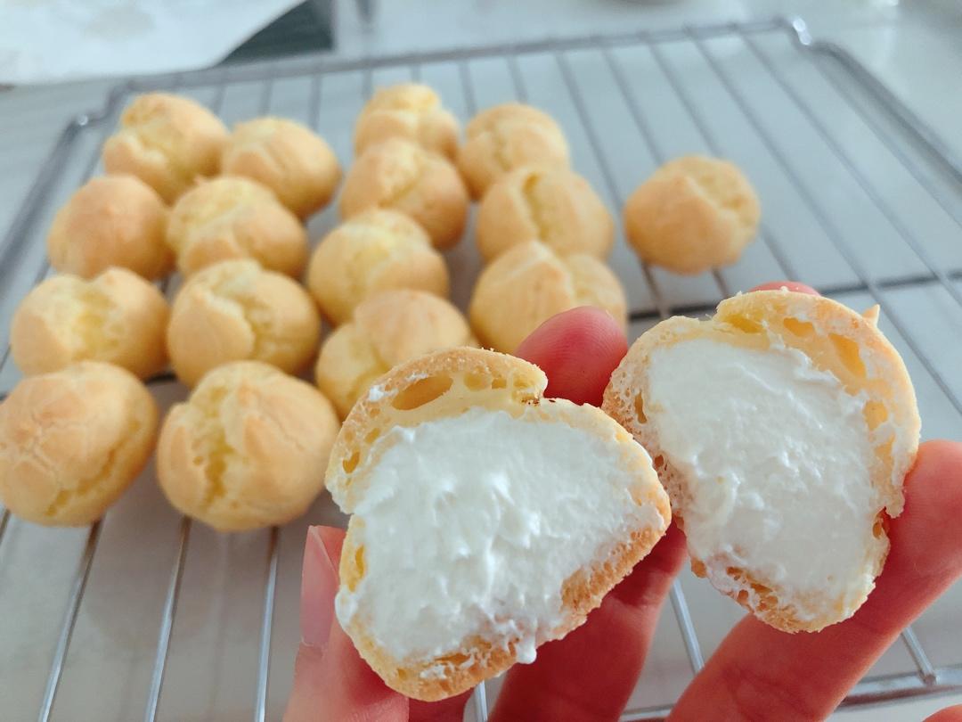 简单易成功的奶油小泡芙做法