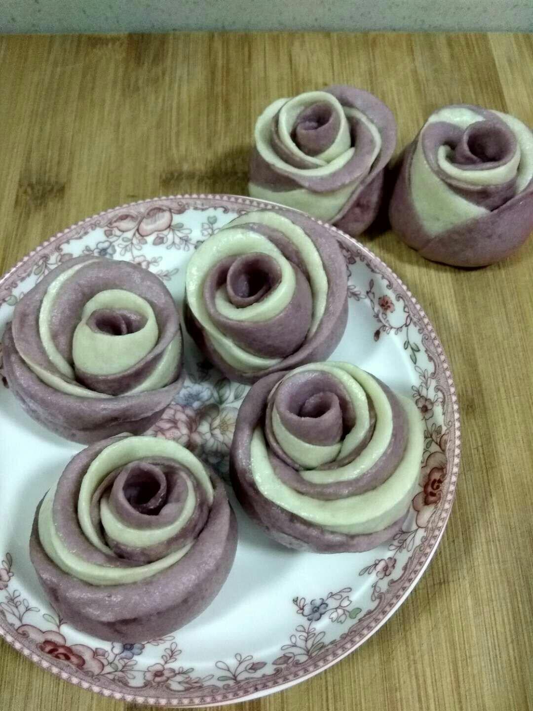 紫薯玫瑰花馒头
