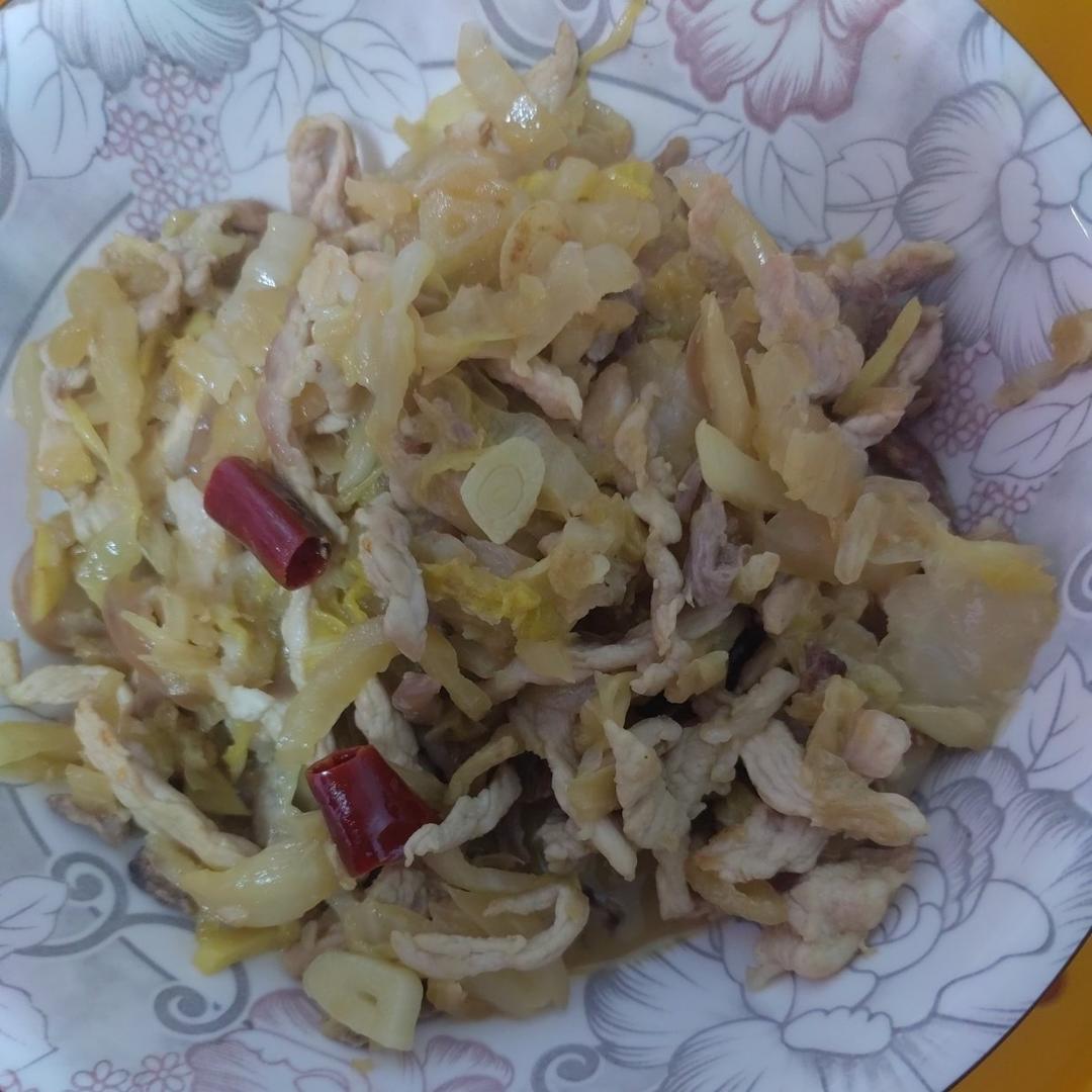 东北菜～酸菜炒肉丝