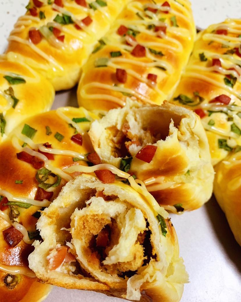 香葱火腿肉松面包