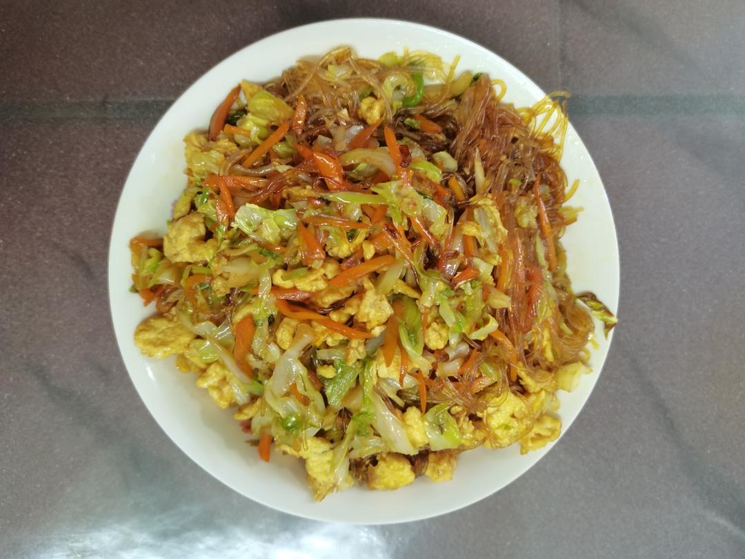 简单易做，快手家常菜，包菜炒粉丝