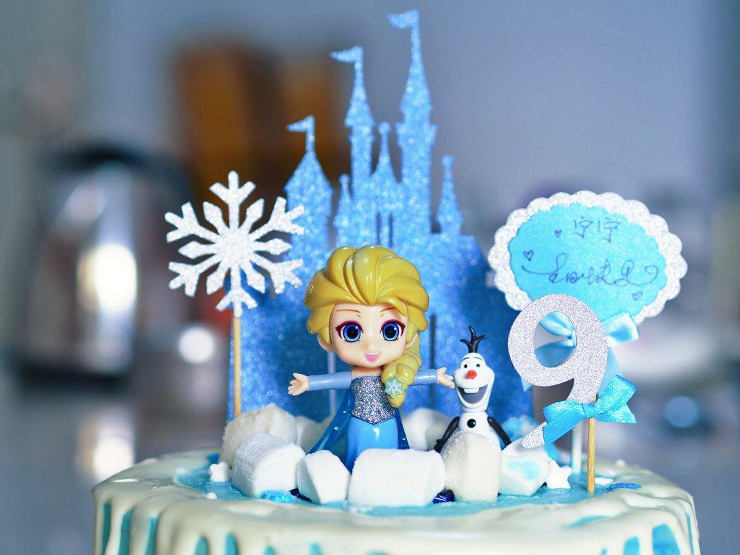 冰雪奇缘主题双层蛋糕--Frozen艾莎