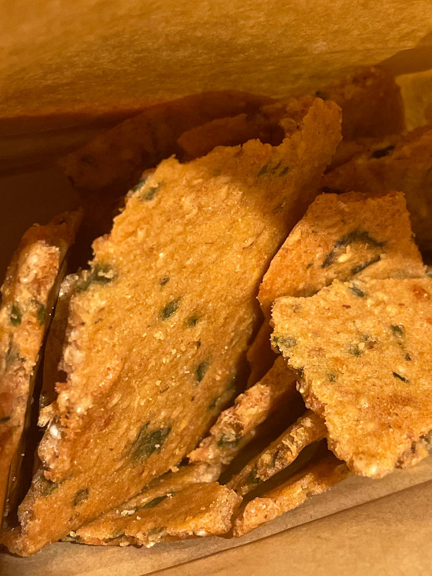 咸香酥脆❗️越吃越香❗️🔥香葱肉松薄脆饼❗️