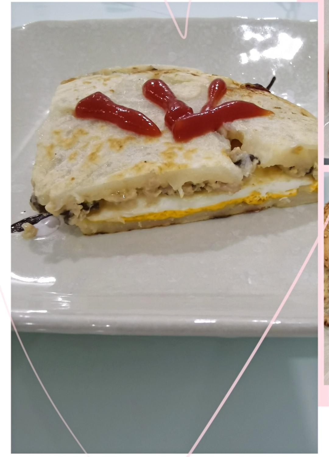 早餐霸王~沉甸甸鸡蛋汉堡