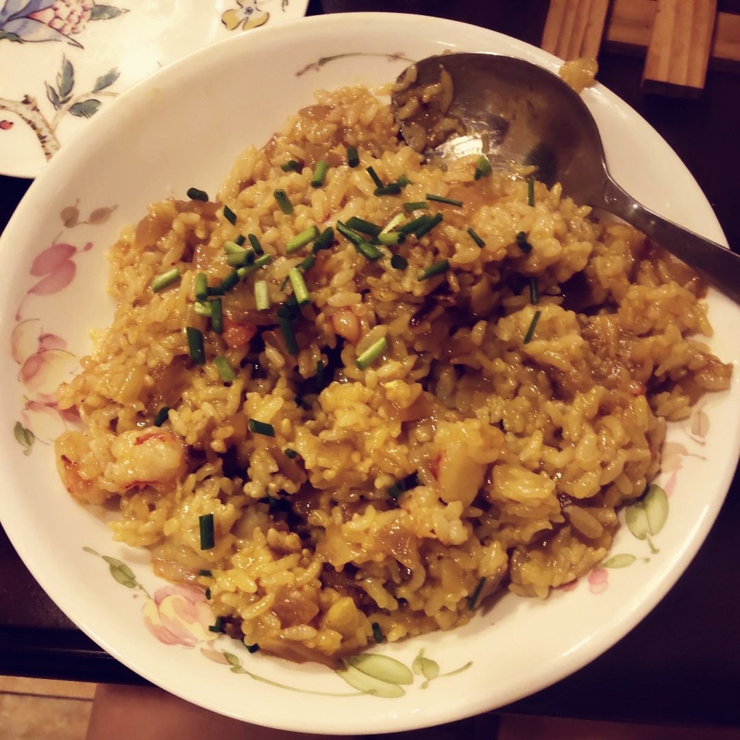 咖喱虾仁烩饭