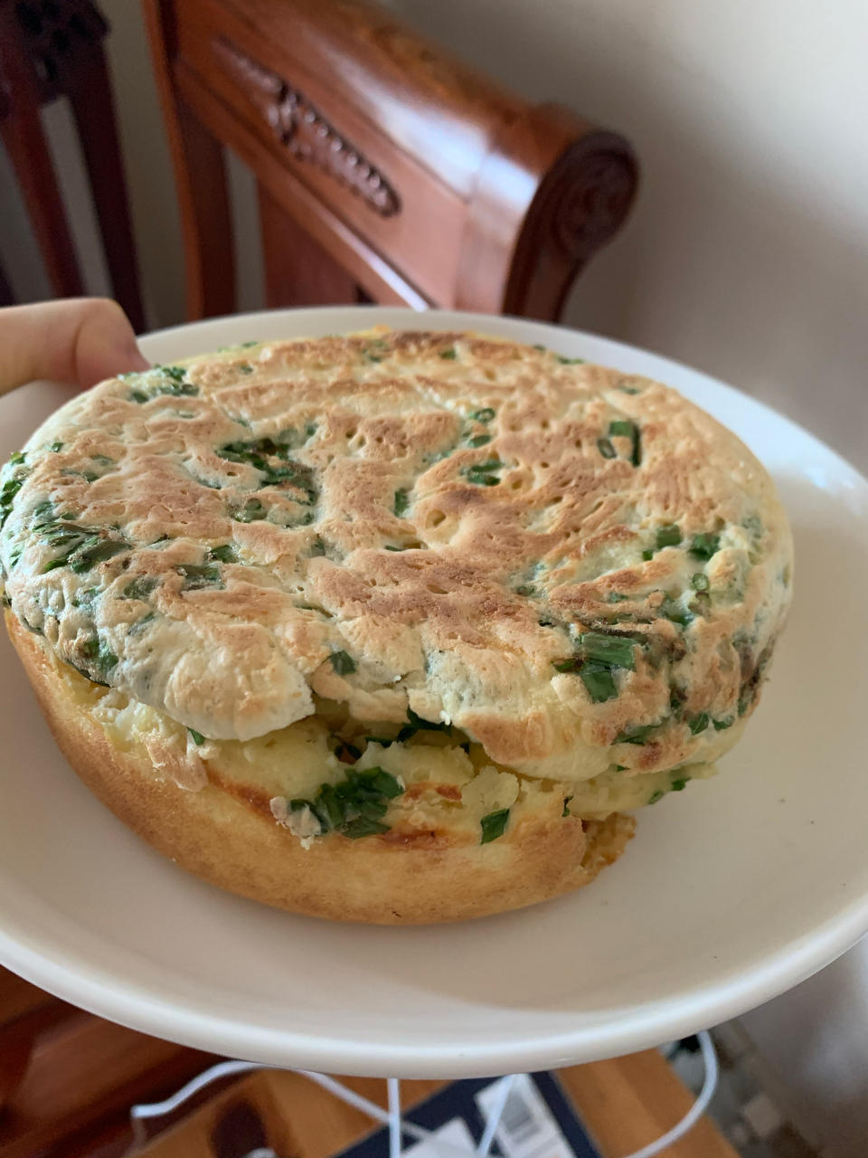 手不沾面做发面大饼