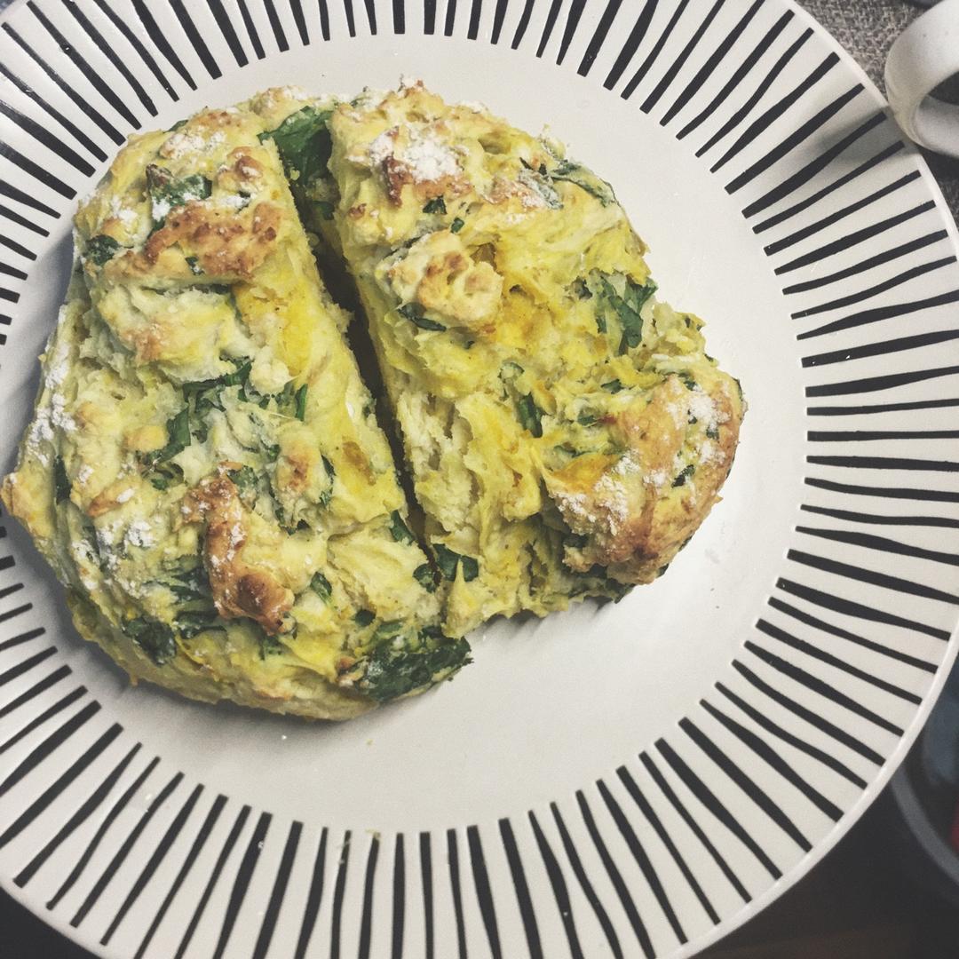 菠菜南瓜奶酪丹波面包丨健康·烘焙