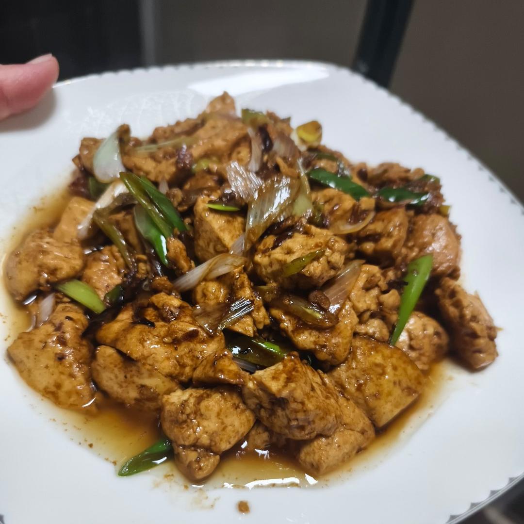 葱烧豆腐