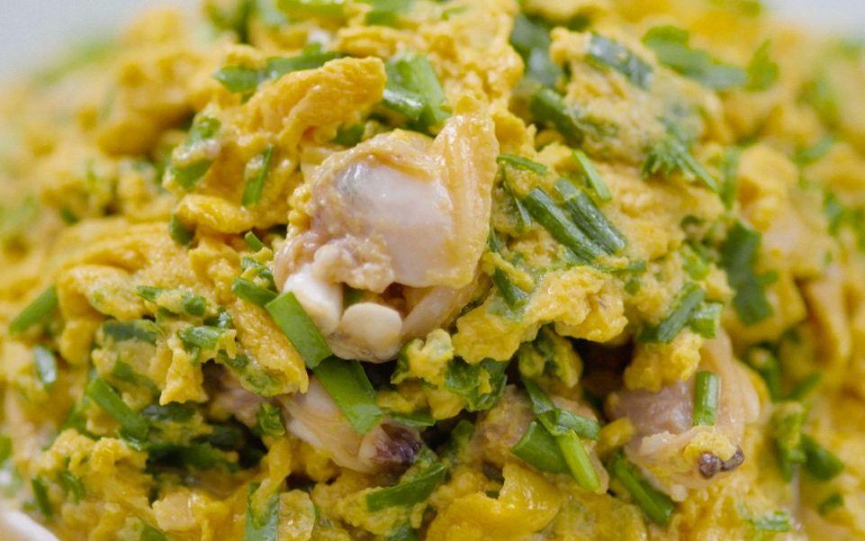 韭菜鸡蛋爆蛤肉 - 美食台的做法