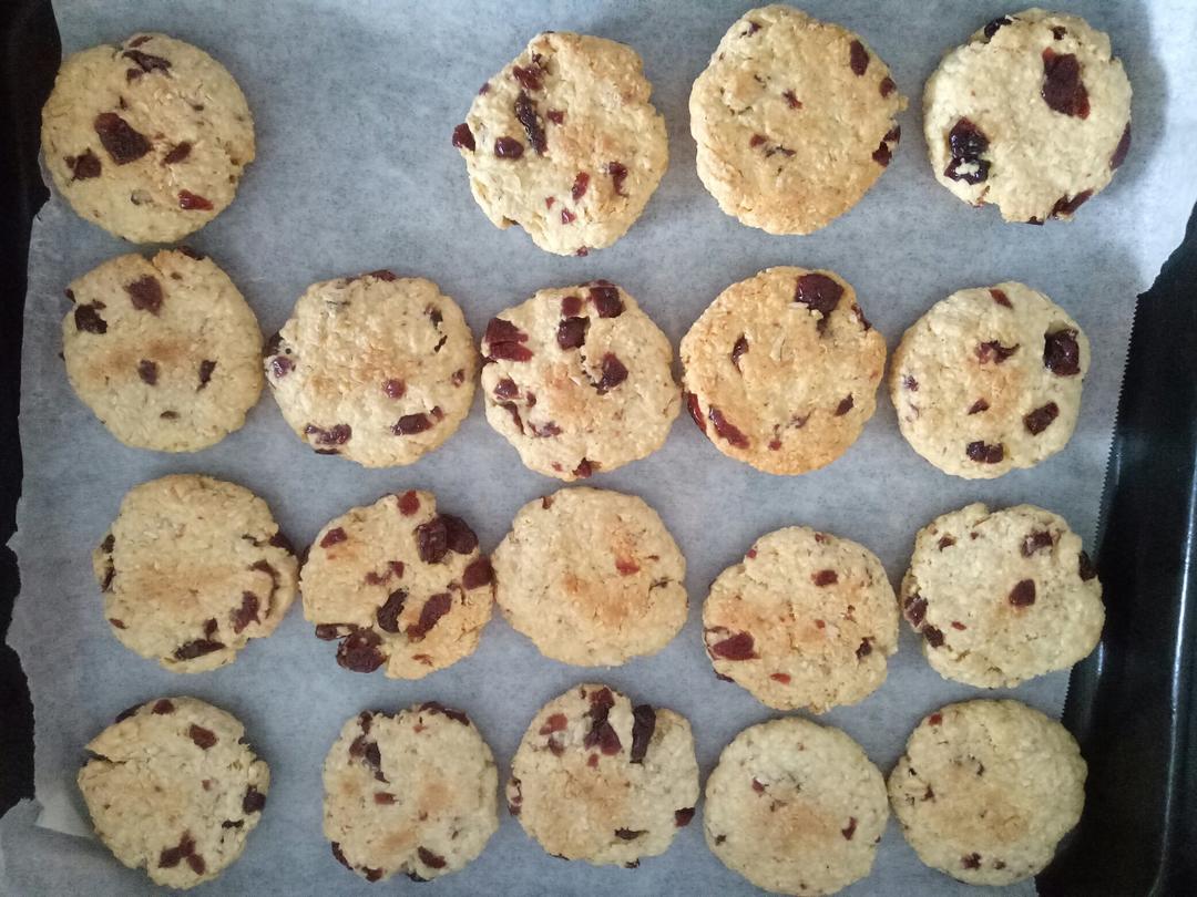 低脂高纤~椰蓉蔓越莓燕麦脆饼