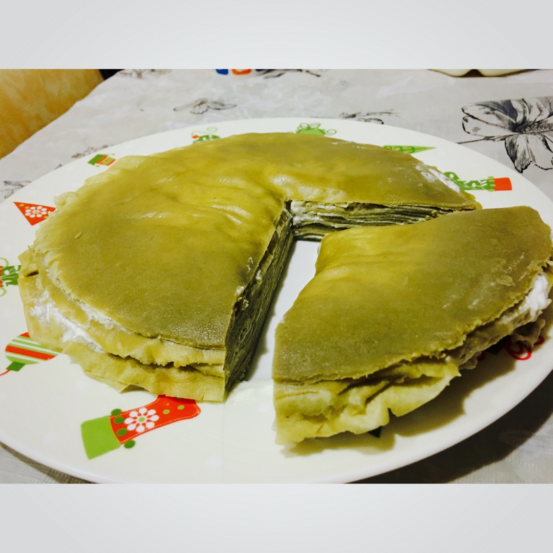 美味的煎蛋糕—抹茶千层蛋糕