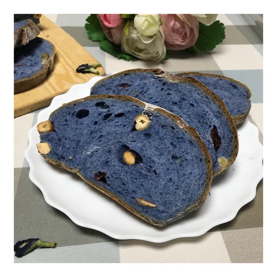 小ray妈咪做的星空面包(蝶豆花天然色素)
