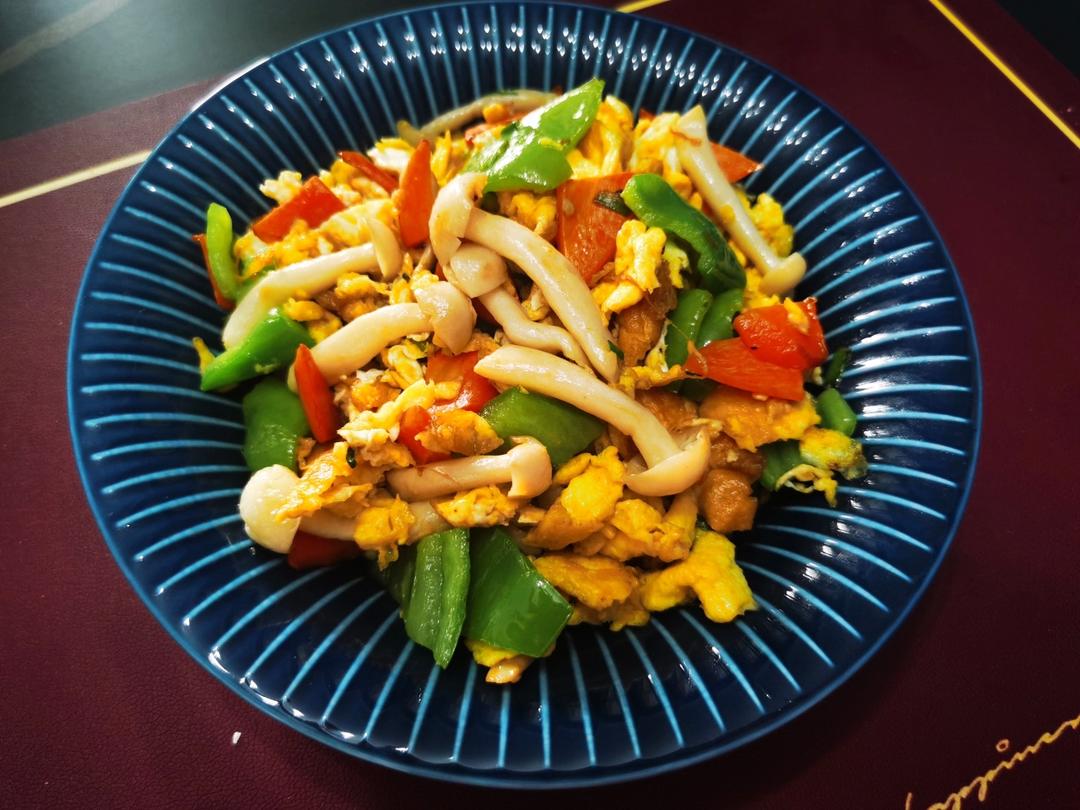 白玉菇炒鸡蛋