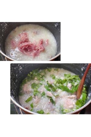 猪肝粉肠瘦肉青菜粥的做法 步骤4
