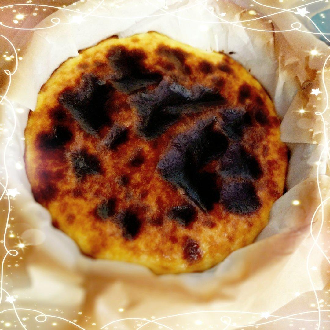 快手的网红basque cheesecake巴斯克焦芝士蛋糕