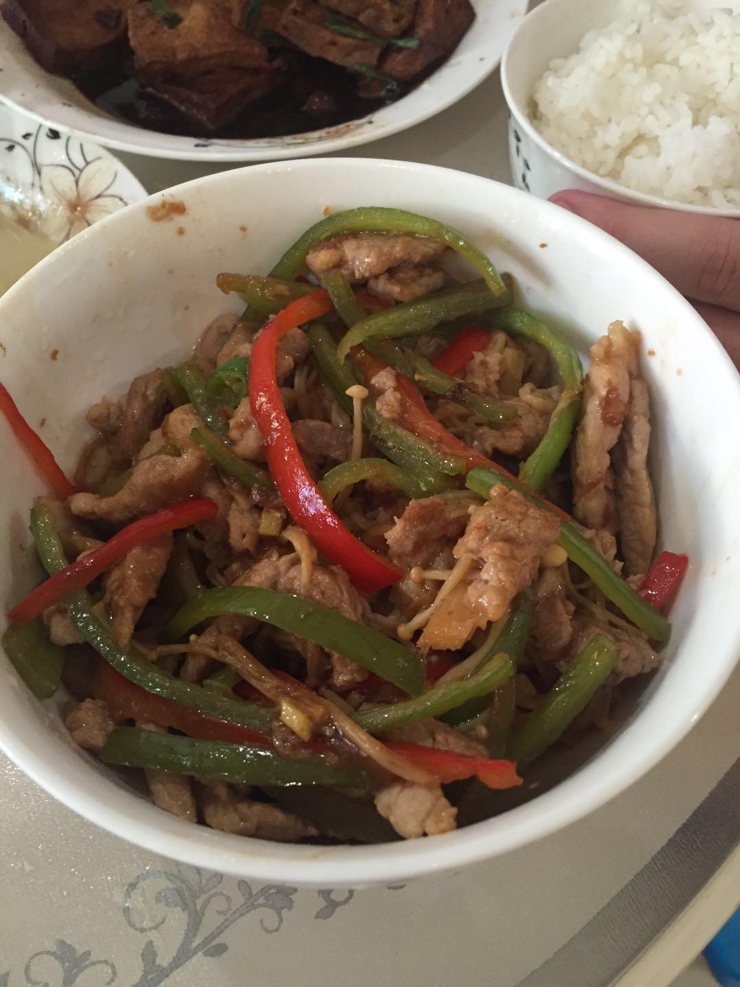 金针菇炒肉丝