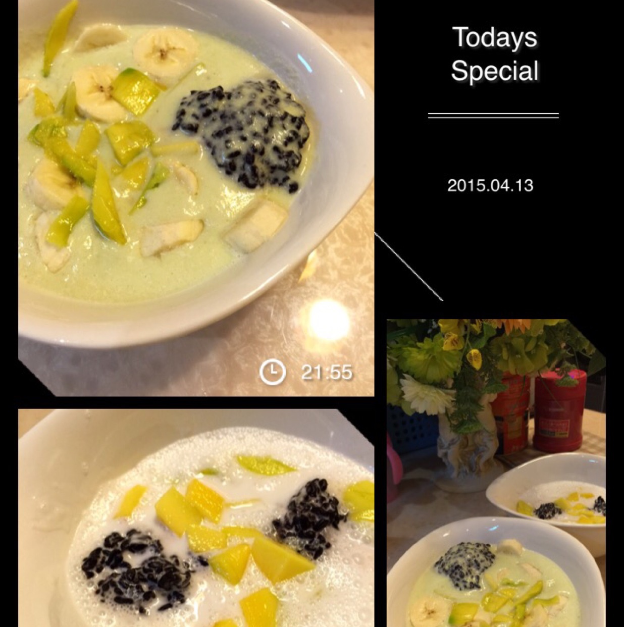 芒果椰汁黑米捞