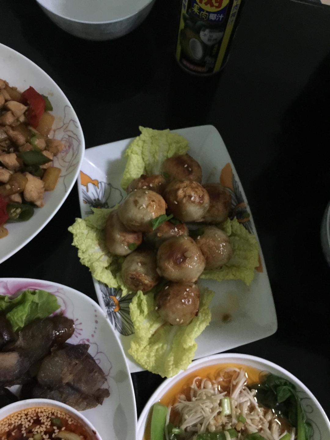 香煎红烧贡丸